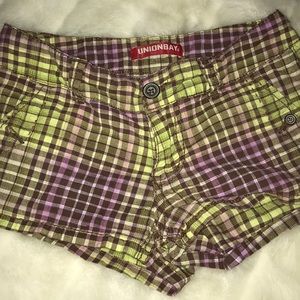 UNIONBAY Plaided Short Shorts Size 0